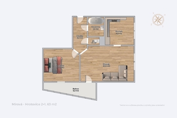 Prodej bytu 2+1 v osobním vlastnictví 63 m², Hrotovice