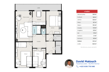Prodej bytu 4+1 v družstevním vlastnictví 91 m², Litvínov