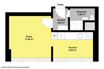 Prodej bytu 1+1 v osobním vlastnictví 24 m², Kolín
