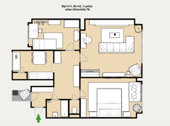 Pronájem bytu 3+1 v osobním vlastnictví 80 m², Praha 10 - Vršovice