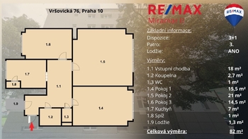 Pronájem bytu 3+1 v osobním vlastnictví 80 m², Praha 10 - Vršovice