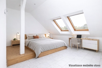 Vizualizace ložnice - Prodej bytu 2+kk v osobním vlastnictví 71 m², Roudnice nad Labem