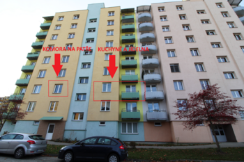 východní strana domu s balkonem - Prodej bytu 3+1 v družstevním vlastnictví 78 m², České Budějovice