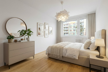 Vizualizace ložnice - Prodej bytu 3+1 v osobním vlastnictví 77 m², Praha 4 - Chodov