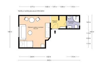 Prodej bytu 1+kk v osobním vlastnictví 27 m², Unhošť