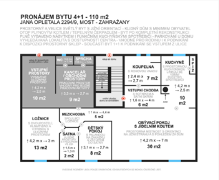 Pronájem bytu 4+1 v osobním vlastnictví 110 m², Most