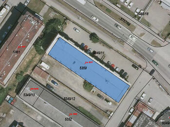 Katastrální mapa. - Pronájem kancelářských prostor 17 m², Tábor