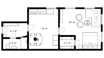 Pronájem bytu 1+1 v osobním vlastnictví 50 m², Nová Paka