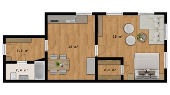 Pronájem bytu 1+1 v osobním vlastnictví 50 m², Nová Paka