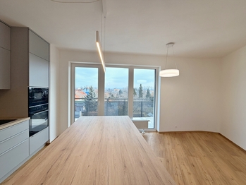 obývací pokoj s kuchyní - Pronájem bytu 3+kk v osobním vlastnictví 87 m², České Budějovice