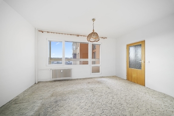 Obývací pokoj - Prodej bytu 3+1 v osobním vlastnictví 79 m², Brno