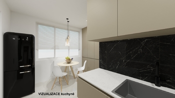 Kuchyň - vizualizace - Prodej bytu 4+1 v osobním vlastnictví 72 m², Mariánské Lázně