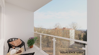 Lodžie - vizualizace - Prodej bytu 4+1 v osobním vlastnictví 72 m², Mariánské Lázně