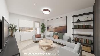 Obývací pokoj - vizualizace - Prodej bytu 4+1 v osobním vlastnictví 72 m², Mariánské Lázně