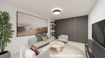 Obývací pokoj - vizualizace - Prodej bytu 4+1 v osobním vlastnictví 72 m², Mariánské Lázně