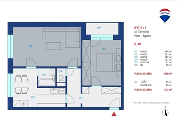 Pronájem bytu 2+1 v osobním vlastnictví 65 m², Brno
