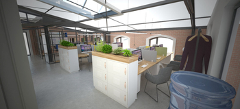 vizualizace office - Pronájem obchodních prostor 1247 m², Ostrava