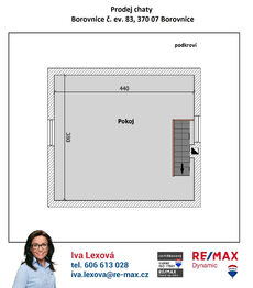 orientační půdorys - podkroví - Prodej chaty / chalupy 50 m², Borovnice