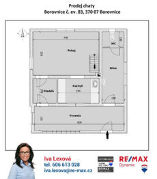 orientační půdorys - Prodej chaty / chalupy 50 m², Borovnice