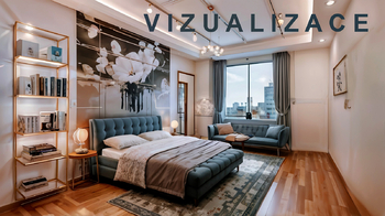 Ložnice - vizualizace - Prodej bytu 2+1 v osobním vlastnictví 83 m², Kladno