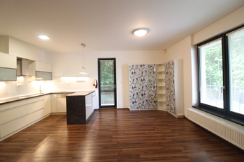 obývací pokoj s kuchyňským koutem - Pronájem bytu 2+kk v osobním vlastnictví 85 m², Praha 8 - Libeň