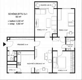 Prodej bytu 3+1 v družstevním vlastnictví 88 m², Ruda nad Moravou