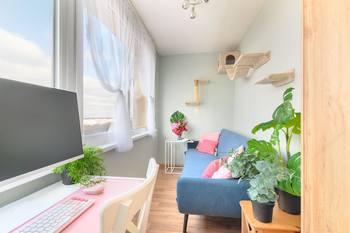 Pracovna s krásným výhledem - Prodej bytu 2+kk v osobním vlastnictví 56 m², Praha 5 - Hlubočepy