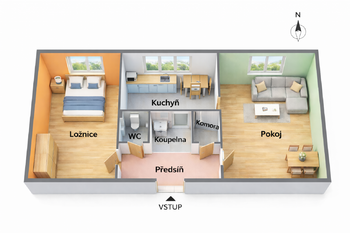 Prodej bytu 2+1 v osobním vlastnictví 53 m², Přelouč
