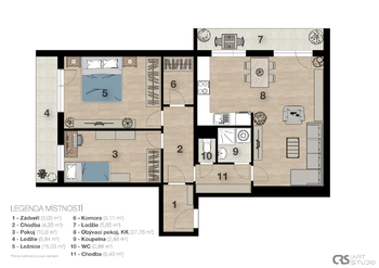 Pronájem bytu 3+kk v osobním vlastnictví 72 m², Kralupy nad Vltavou