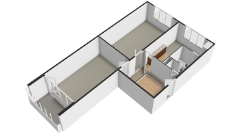 půdorys bytu - Prodej bytu 2+1 v osobním vlastnictví 68 m², Holoubkov