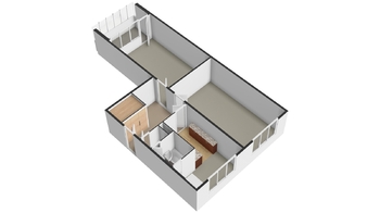 půdorys bytu - Prodej bytu 2+1 v osobním vlastnictví 68 m², Holoubkov