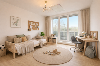 vizualizace dětský pokoj - Prodej domu 336 m², Praha 6 - Nebušice
