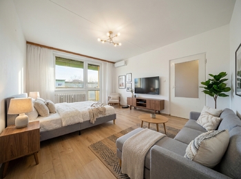 vizualizace pokoje - Pronájem bytu 1+1 v osobním vlastnictví 37 m², Brno