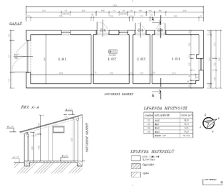 2D půdorys - garáž, dilna, sklad - Prodej domu 362 m², Vizovice