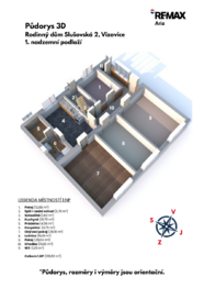 3D půdorys 1.NP - Prodej domu 362 m², Vizovice