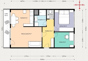 Pronájem bytu 3+kk v osobním vlastnictví 63 m², Praha 4 - Podolí