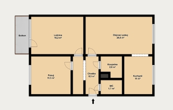 Prodej bytu 3+1 v osobním vlastnictví 79 m², Brno
