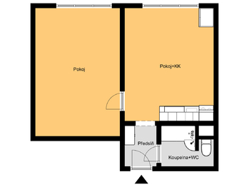 půdorys - Prodej bytu 1+1 v osobním vlastnictví 43 m², Staňkov