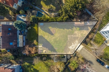 Hranice pozemku - Prodej pozemku 551 m², Praha 4 - Lhotka