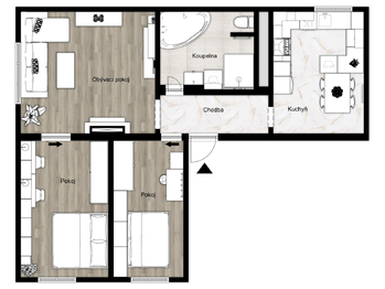 Prodej bytu 3+1 v osobním vlastnictví 71 m², Chomutov
