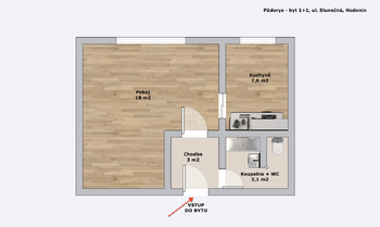 Pronájem bytu 1+1 v osobním vlastnictví 32 m², Hodonín