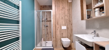 Koupelna  - Prodej bytu 2+kk v osobním vlastnictví 49 m², Rostěnice-Zvonovice