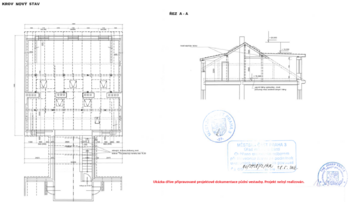 Ukázka dříve připravované projektové dokumentace půdní vestavby. Projekt nebyl realizován. - Prodej bytu 2+1 v osobním vlastnictví 56 m², Praha 3 - Žižkov
