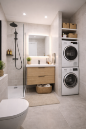 vizualizace koupelny  - Prodej bytu 1+1 v osobním vlastnictví 35 m², Louny