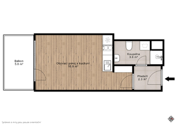 Pronájem bytu 1+kk v osobním vlastnictví 31 m², Praha 5 - Třebonice
