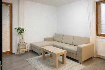 obývací pokoj s kuchyní - Pronájem bytu 2+kk v osobním vlastnictví 105 m², České Budějovice