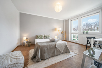 Obývací pokoj - Prodej bytu 1+kk v osobním vlastnictví 31 m², Kroměříž