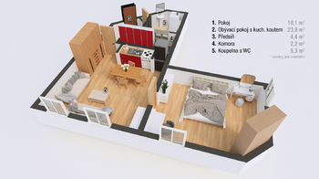 Prodej bytu 2+kk v osobním vlastnictví 54 m², Jevíčko