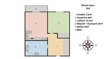 Pronájem bytu 2+kk v osobním vlastnictví 50 m², Praha 4 - Modřany