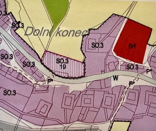 Územní plán - Prodej pozemku 4000 m², Kladky